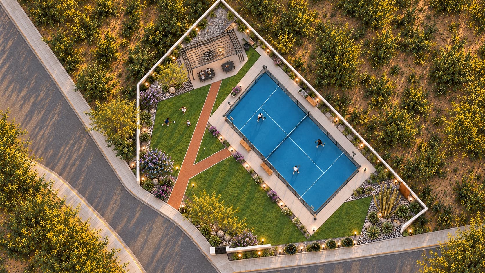 Vista aérea de la nueva cancha de pádel en Tarragona