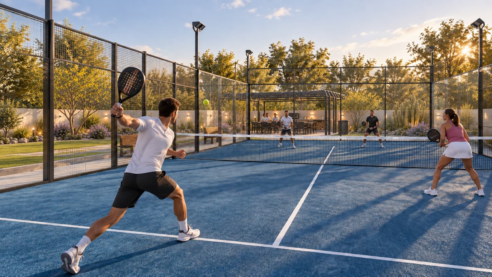 Partido en la nueva cancha de pádel de Tarragona